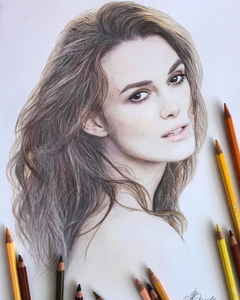Hyperrealistic drawings with colored pencils from Lena Litvina