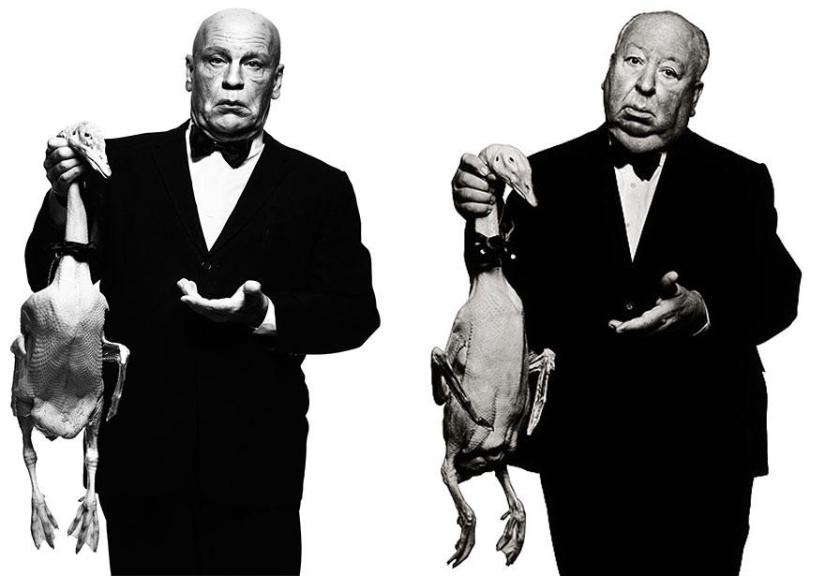 Iconic photos without photoshop performed by John Malkovich