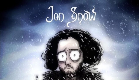 Illustrations for "Game of Thrones", made in the style of Tim Burton