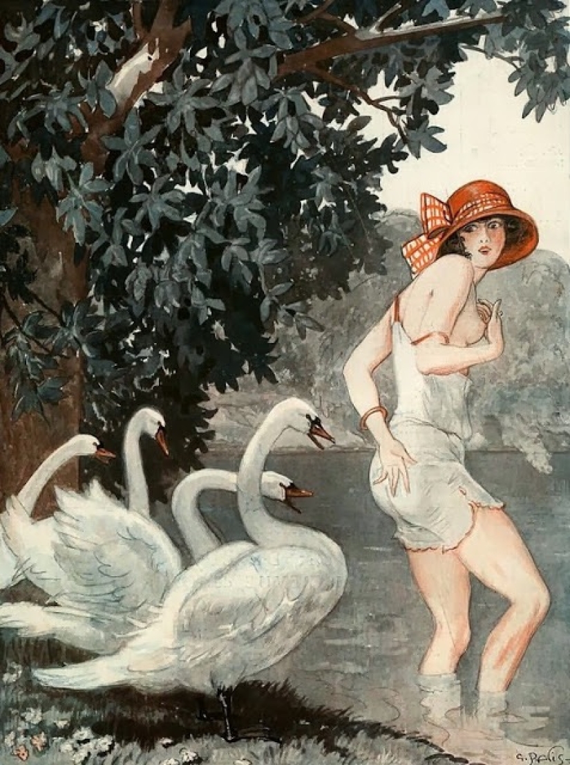 Ilustraciones de la legendaria revista La Vie Parisienne con un toque de erotismo en el estilo Art Nouveau
