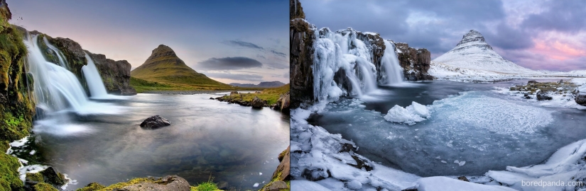 Imágenes mágicas de lugares pintorescos antes y durante el invierno