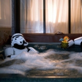 Imperial stormtroopers on vacation. A fun photo project inspired by the Star Wars movie saga.