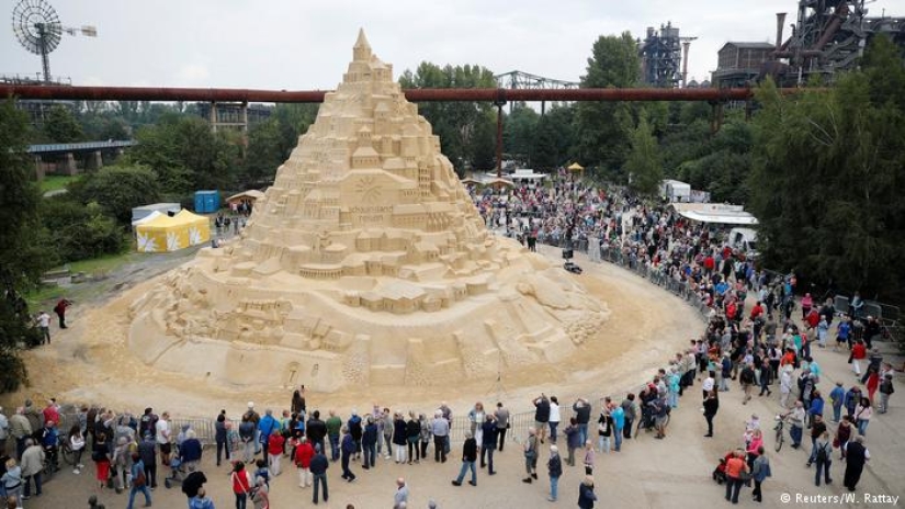 In Germany, the world's largest sand castle was built — the height of a five-story house