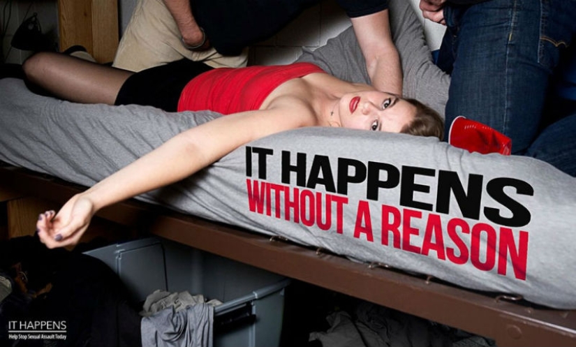 In response to the early release of the university rapist, the girl created a photo project