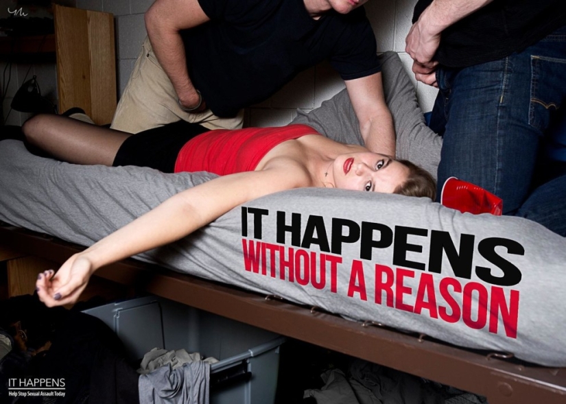 In response to the early release of the university rapist, the girl created a photo project