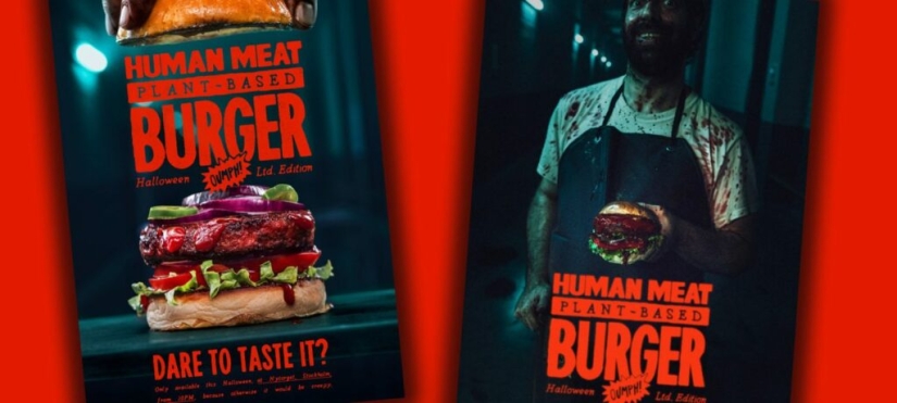 In Sweden, a vegan burger with the taste of human flesh has been prepared
