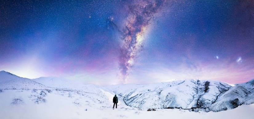 Increíble cielo estrellado en Nueva Zelanda