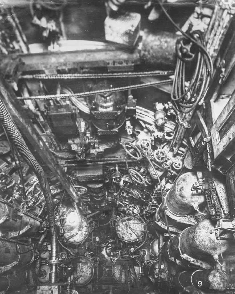 Inside a German World War I submarine