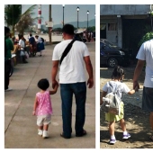 It's so touching! Filipina secretly photographed her husband and daughter for four years