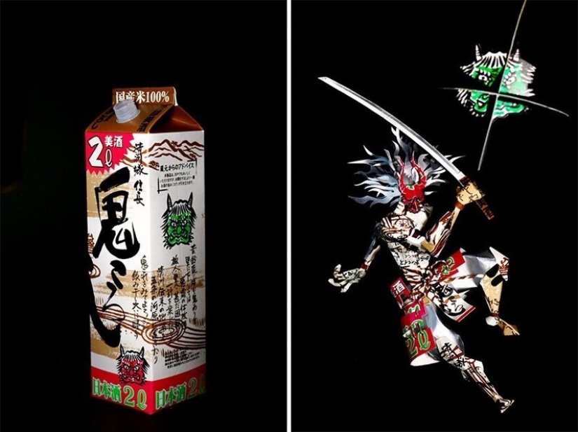 Japanese artist Harukiru transforms packaging into works of art