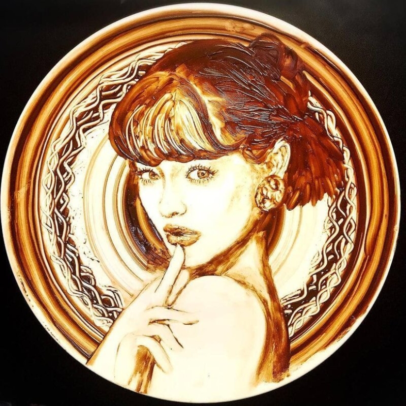 Japanese make chocolate paintings, and they are beautiful