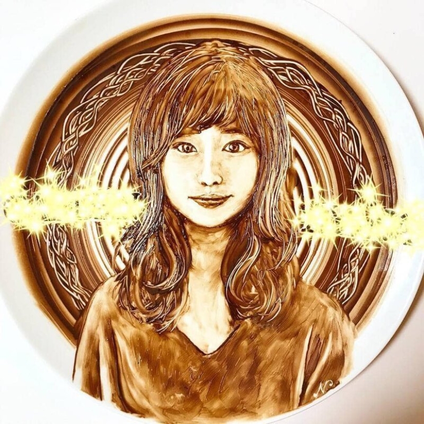 Japanese make chocolate paintings, and they are beautiful