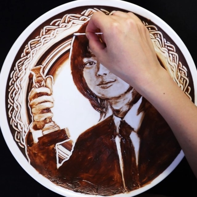 Japanese make chocolate paintings, and they are beautiful