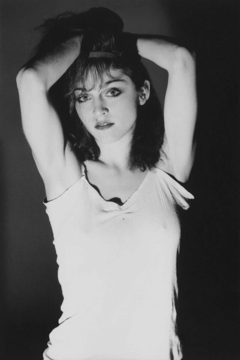 Joven y todavía desconocido Madonna con fotografías de Michael McDonnell