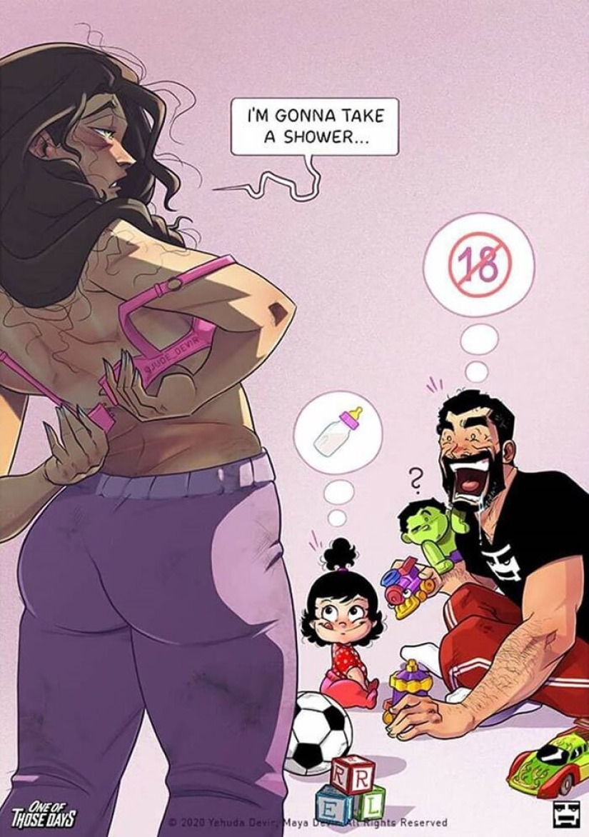 Joys and difficulties of parenthood: an artist from Israel draws comics about his wife and daughter