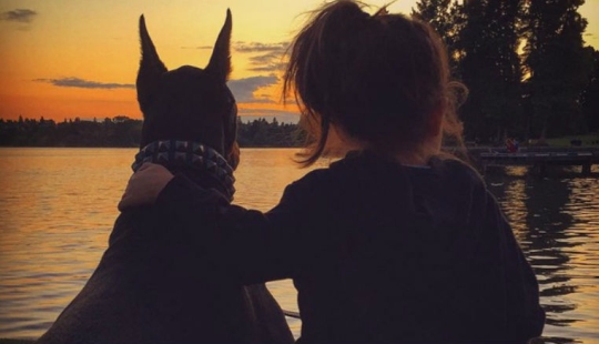 La Bella y la Bestia: la increíble amistad de una niña pequeña con un Doberman gigante