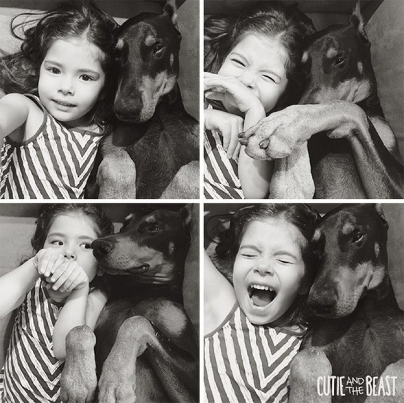 La Bella y la Bestia: la increíble amistad de una niña pequeña con un Doberman gigante