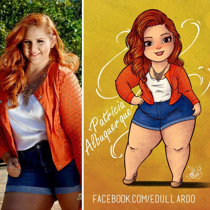 La brasileña convierte a las chicas con curvas en dibujos animados sexys, llamando a todos a un cuerpo positivo