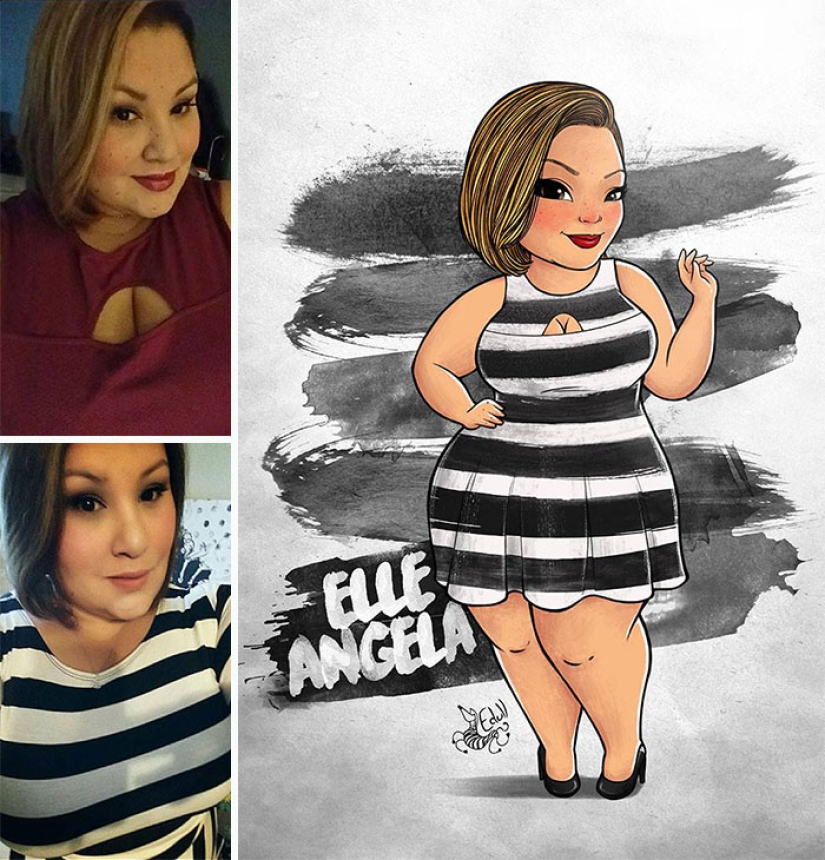 La brasileña convierte a las chicas con curvas en dibujos animados sexys, llamando a todos a un cuerpo positivo