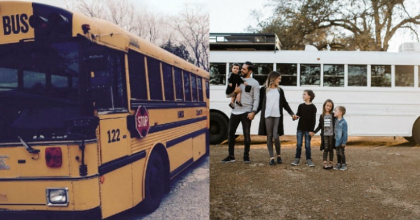 "La familia solo se ha fortalecido": los padres con muchos hijos han convertido un viejo autobús escolar en una elegante casa móvil