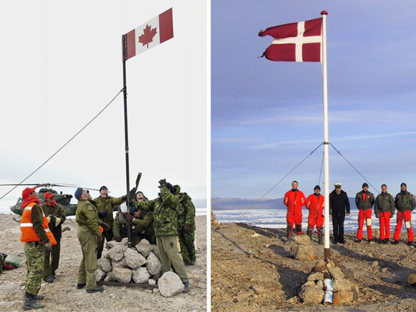 La guerra más inteligente de la historia: Canadá y Dinamarca luchan por la Isla Hans, bebiendo aguardiente y whisky
