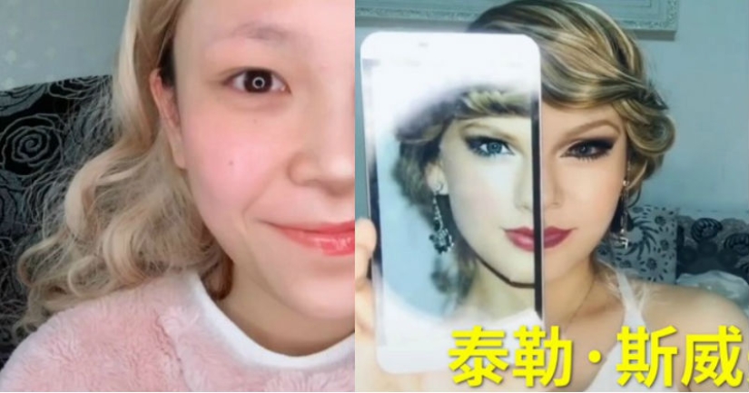 La maquilladora china se convierte mágicamente en Taylor Swift, Katy Perry y Rihanna