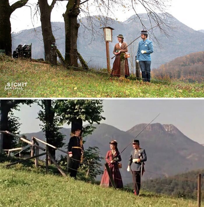 La pareja viaja por todo el mundo y recrea escenas de películas en los lugares de rodaje