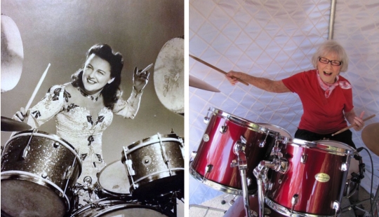 La vida en un ritmo incendiario: la primera baterista femenina cumplió 106 años