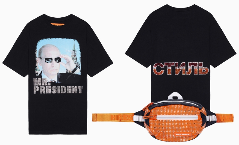 "Let's drink vodka with Putin and have a laugh": American Heron Preston presented a T-shirt with the Russian president for 38 thousand rubles