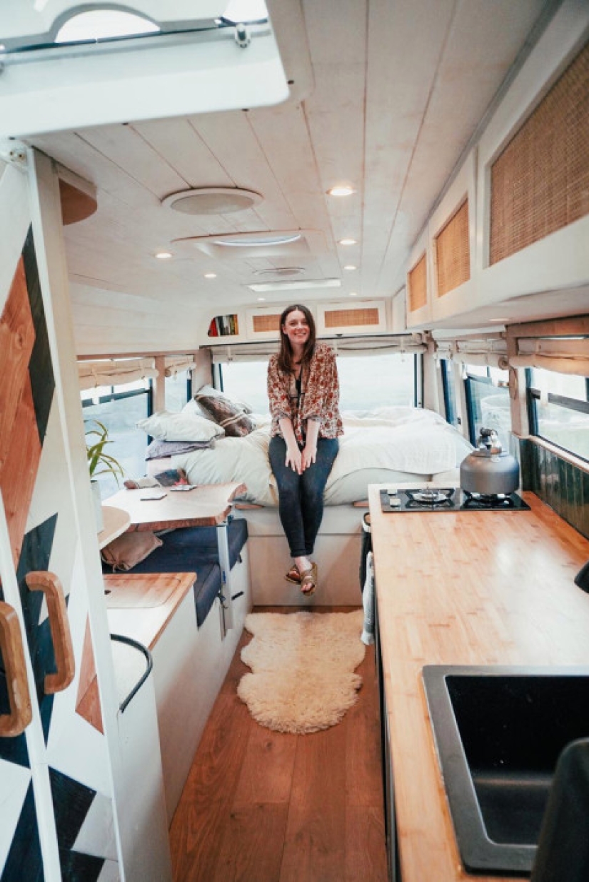 London-weary couple spend £15,500 converting outdated van into mobile home - and now work remotely three days a week to travel across the UK