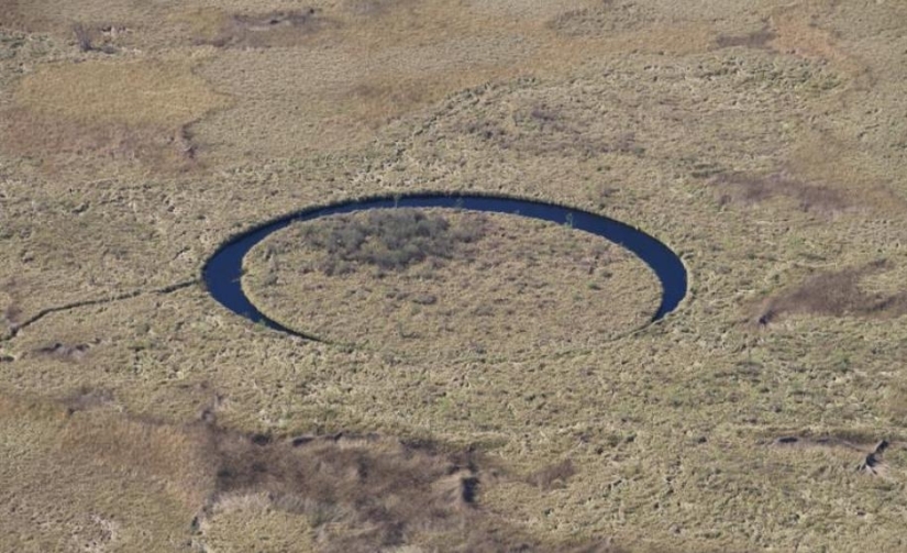 Los lugareños dicen que una antigua deidad vive allí: un lago perfectamente redondo con una isla flotante excita las mentes de los científicos