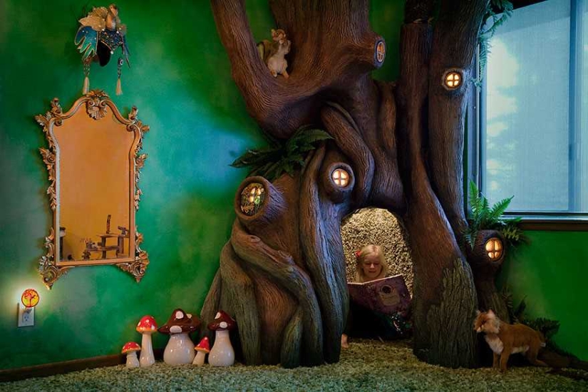 Loving dad created a magic tree in his daughter's bedroom in 18 months