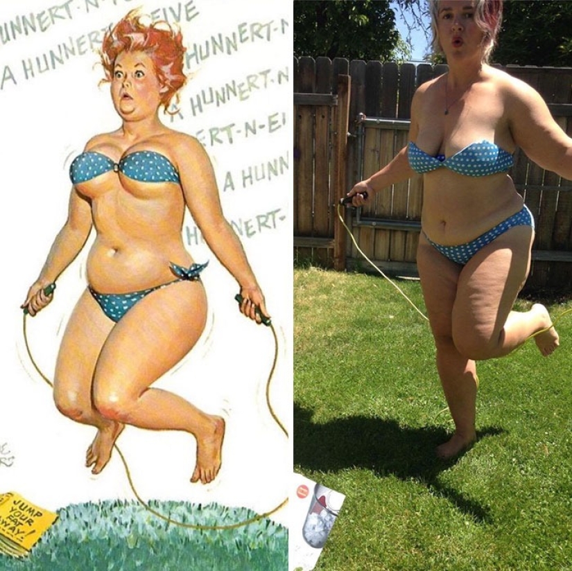 Luxurious Hilda in a modern interpretation: a woman recreated the images of the famous pin-up BBW from the 50s