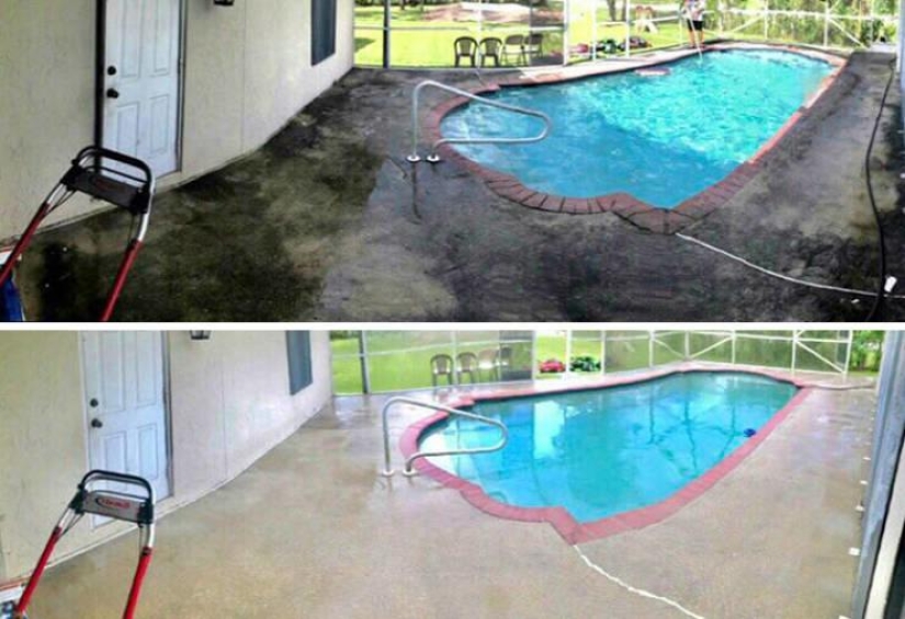 Magic of purity: 30 things before and after the pressure washer