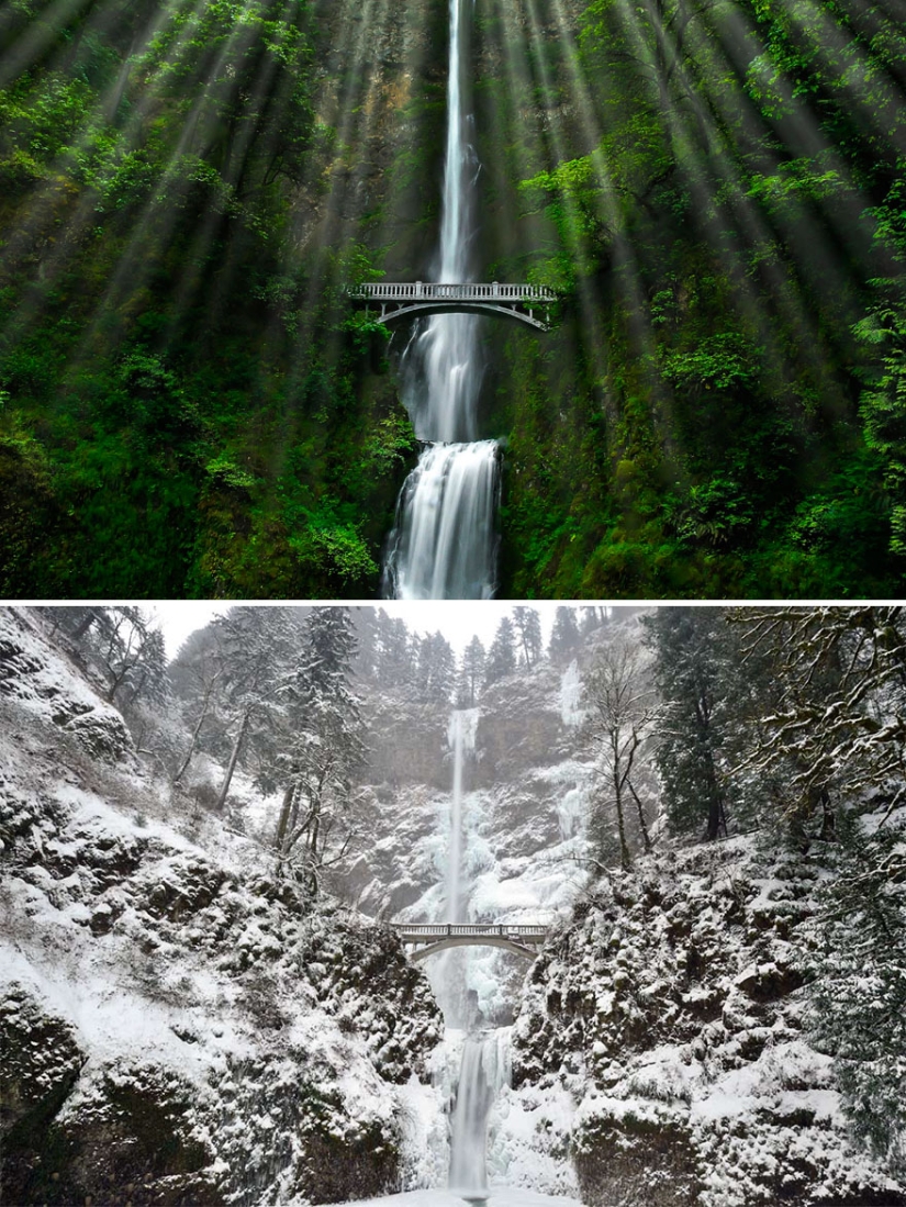 Magical pictures of picturesque places before and during winter