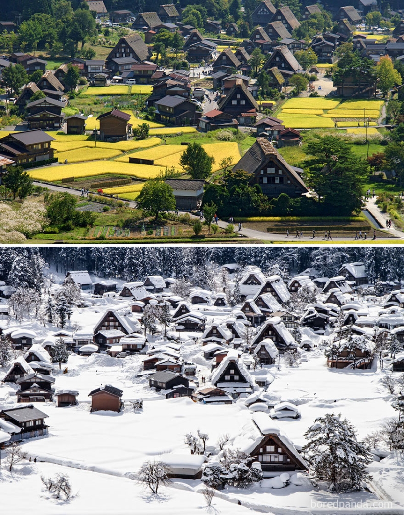 Magical pictures of picturesque places before and during winter