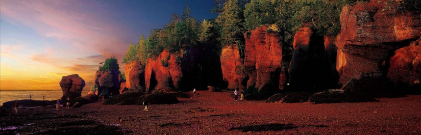 Maravilla natural-Rocas Hopewell en la Bahía de Fundy