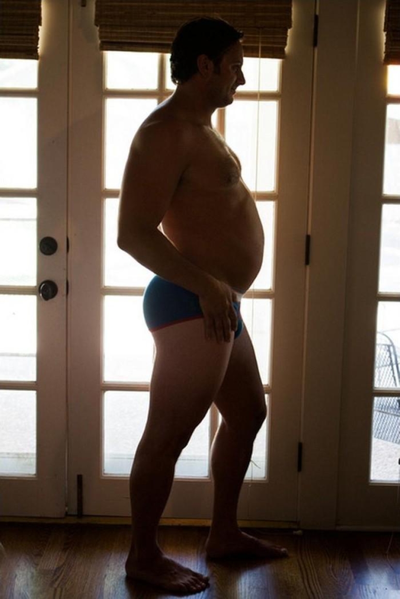Mi esposa no quería ser fotografiada embarazada, así que lo hice en lugar de ella