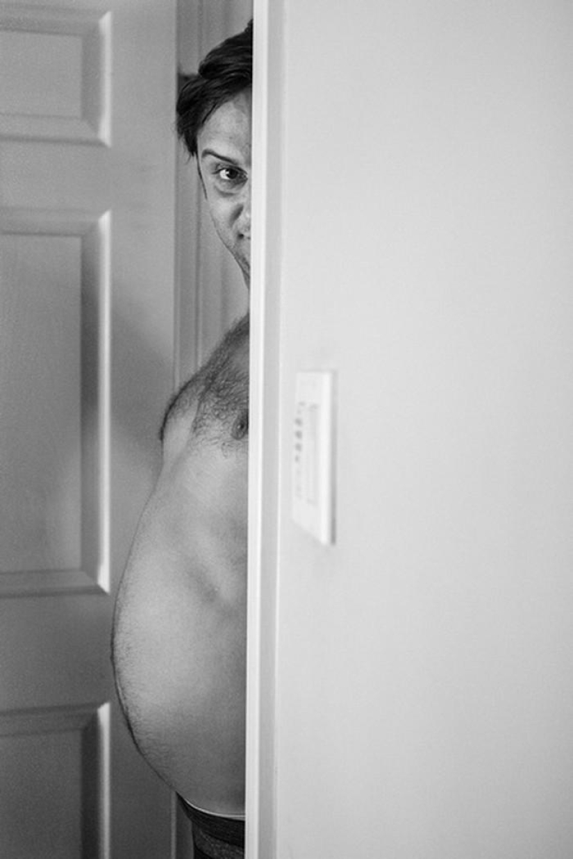 Mi esposa no quería ser fotografiada embarazada, así que lo hice en lugar de ella