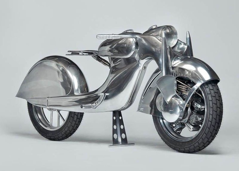 Motocicleta increíblemente hermosa: réplica del Killinger und Freund alemán en estilo Art Déco