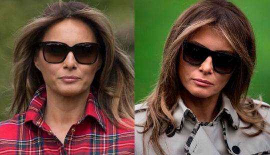 "Mírale la nariz y las gafas": Los internautas sospecharon que Melania Trump tiene un doble