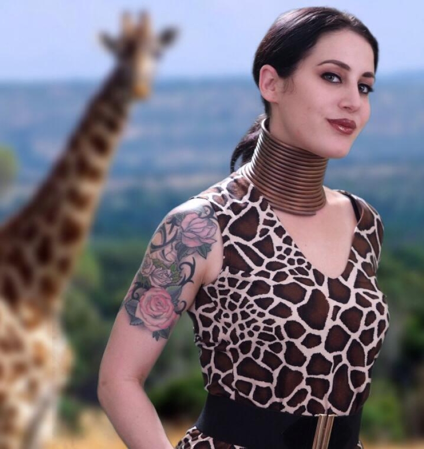"Mujer jirafa" : una mujer estadounidense estiró su cuello durante 5 años para volverse como una jirafa