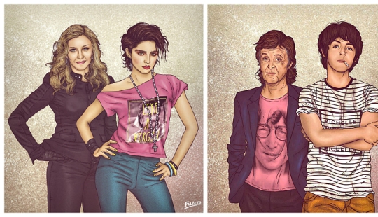 "My years are my wealth": celebrities in the company of themselves in their youth on illustrations by a Colombian artist "My years are my wealth": celebrities in the company of themselves in their youth on illustrations by a Colombian artist