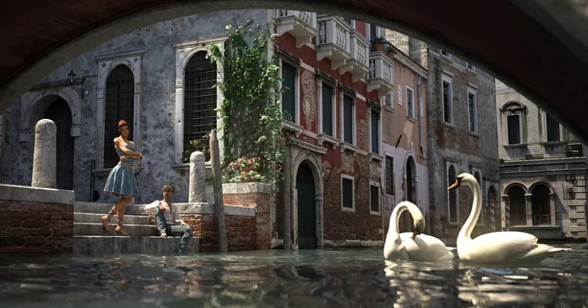 Nature restores balance: swans and fish have returned to the canals of Venice