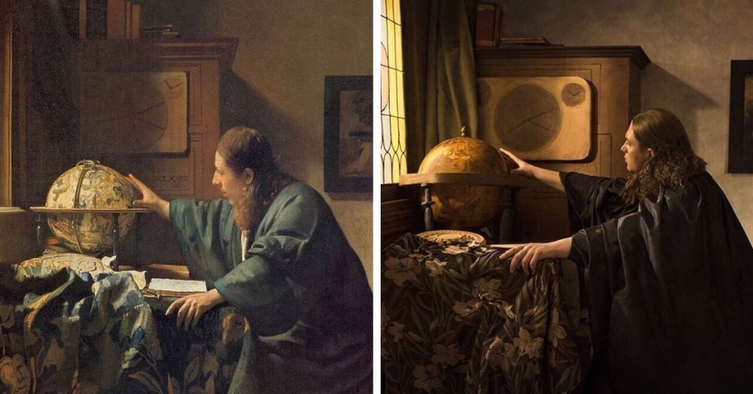 Netizens recreate paintings without brushes and paints, showing their view of the masterpieces of the past