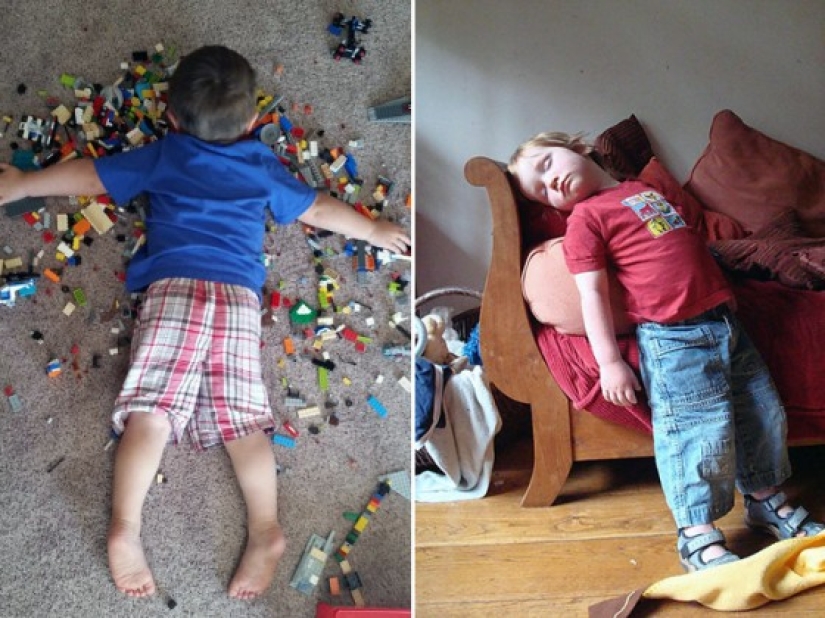 Niños que pueden quedarse dormidos absolutamente en cualquier lugar.