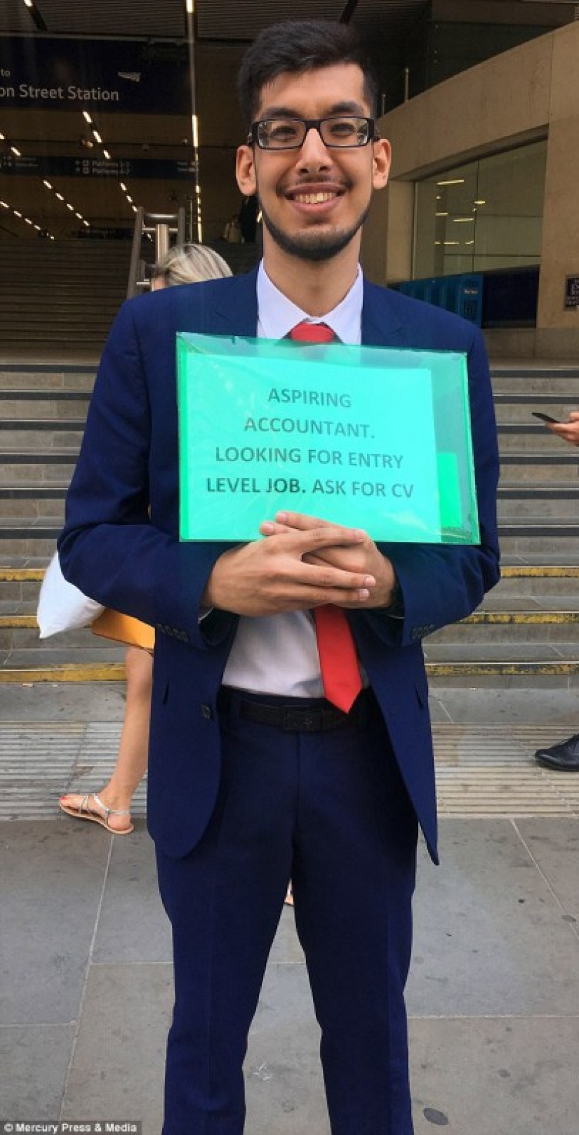 No one hired the Briton, and then he started handing out resumes on the street
