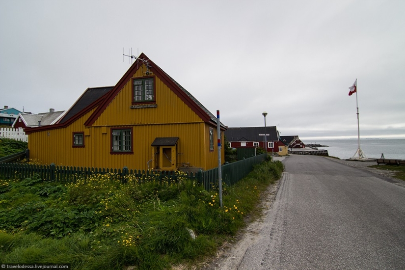 Nuuk residential area. How people live in Greenland
