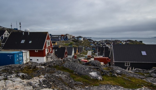 Nuuk residential area. How people live in Greenland Nuuk residential area. How people live in Greenland