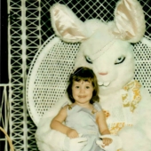 Old children's photos with Easter bunnies that make the hair stand on end